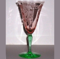 Maryland Glass Co. Bi-Color Water Goblet w/ Basket Etch