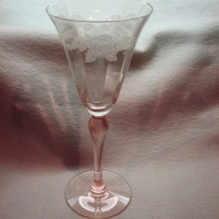 Maryland Glass Co. Bi-Color Stem w/ Rose Etch