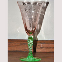 Maryland Glass Co. Bi-Color Twist Stem w/ Basket Etch
