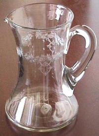 Monongah Pitcher with #800 Roseland Etch