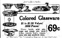 Liberty Works Colored Glassware Advertisement