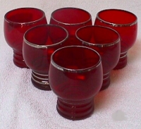 West Virginia Glass Specialty Ringed Ruby Tumbler