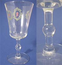 West Virginia Glass Specialty Stem w/ Cameo Decoration