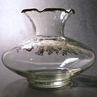 West Virginia Glass Specialty # 93 Vase w/ Silver Overlay