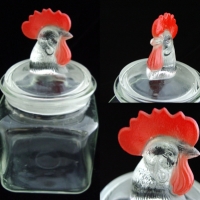 L. E. Smith #  218C Rooster Canister Set