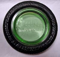 L. E. Smith Tire Ashtray w/ Goodrich Silvertowns Logo