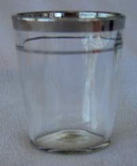 Unknown Paneled Shot Glass with Silver Rim