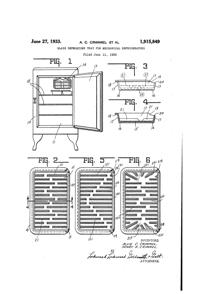 Sneath Refrigerator Tray Patent 1915849-1