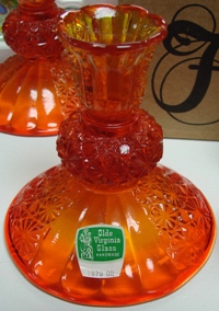 Fenton Olde Virginia Glass # 1970 Daisy & Button Candlestick