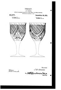 Lotus Cutting on Goblet Design Patent D 59077-1
