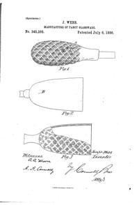 Phoenix Diamond Air-Trap Glass Patent  345265-1