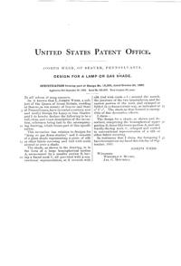 Phoenix Light Fixture Shade Design Patent D 19395-2