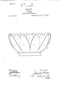 Phoenix Light Fixture Shade Design Patent D 21819-1