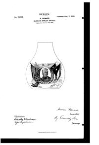 Phoenix Light Fixture Shade Design Patent D 29128-1