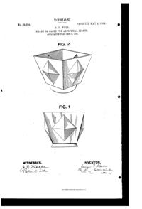 Phoenix Light Fixture Shade Design Patent D 39294-1