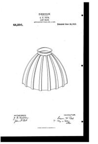 Phoenix Light Fixture Shade Design Patent D 44256-1