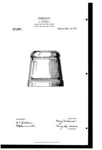 Phoenix Light Fixture Shade Design Patent D 47367-1