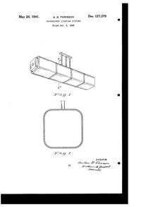 Phoenix Fluorescent Light Fixture Design Patent D127379-1