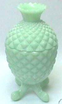 Vallerysthal Green Milk Glass Candy Container