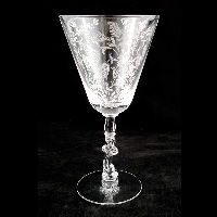 Tiffin #17457 Water Goblet w/ Fuchsia Etch