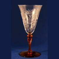 U. S. Glass #15011 Bi-Color Stem w/ Julia Etch
