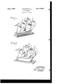 National Silver Deposit Ware 1939 Ship Ornament Design Patent D110826-1
