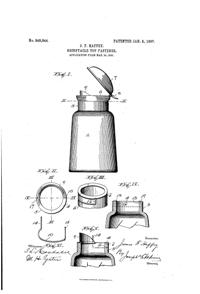 U. S. Glass Jug Top Patent  840844-1