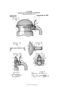 U. S. Glass Jug Top Patent  940918-1