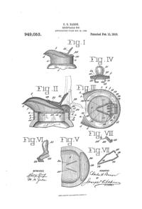 U. S. Glass Jug Top Patent  949053-1