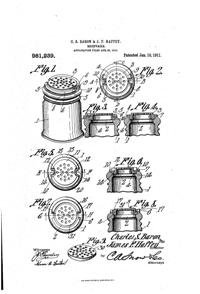 U. S. Glass Shaker Top Patent  981239-1