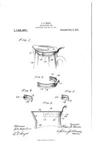 U. S. Glass Jug Top Patent 1145461-1
