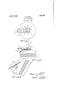 U. S. Glass Jug Top Patent 1461375-1
