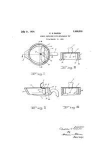 U. S. Glass Jug Top Patent 1500218-1