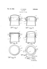 U. S. Glass Jar Lid Patent 2020494-1