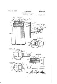 U. S. Glass Jug Top Patent 2102349-02