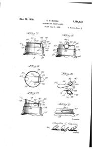 U. S. Glass Jug Top Patent 2158923-2