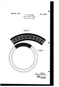 DePasse Pearsall Decoration on Plate Design Patent D 64497-1