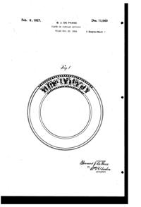 DePasse Pearsall Golfers Decoration on Plate Design Patent D 71960-1