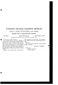 Weeks Pen Holder Design Patent D 37978-2