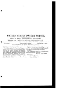 Weeks Pen Holder Design Patent D 38049-2