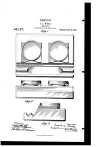 Weeks Inkstand Design Patent D 43127-1