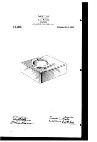 Weeks Inkstand Design Patent D 43128-1