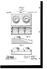 Weeks Inkstand Design Patent D 43706-1
