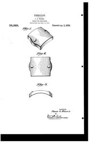 Weeks Inkstand Cover Design Patent D 55969-1