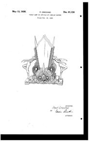 Wrought Iron & Art Glass Fixture Lamp Design Patent D 81126-1
