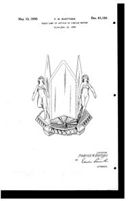 Wrought Iron & Art Glass Fixture Lamp Design Patent D 81156-1
