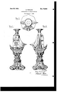 Aljac Art Metal Products Candlestick Design Patent D 75644-1