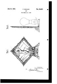 Aljac Art Metal Products Lamp Design Patent D 84681-1