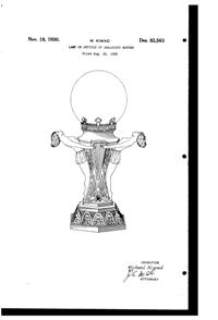 La Belle Specialty Lamp Design Patent D 82563-1