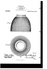 Jefferson Light Fixture Shade Design Patent D 40893-1